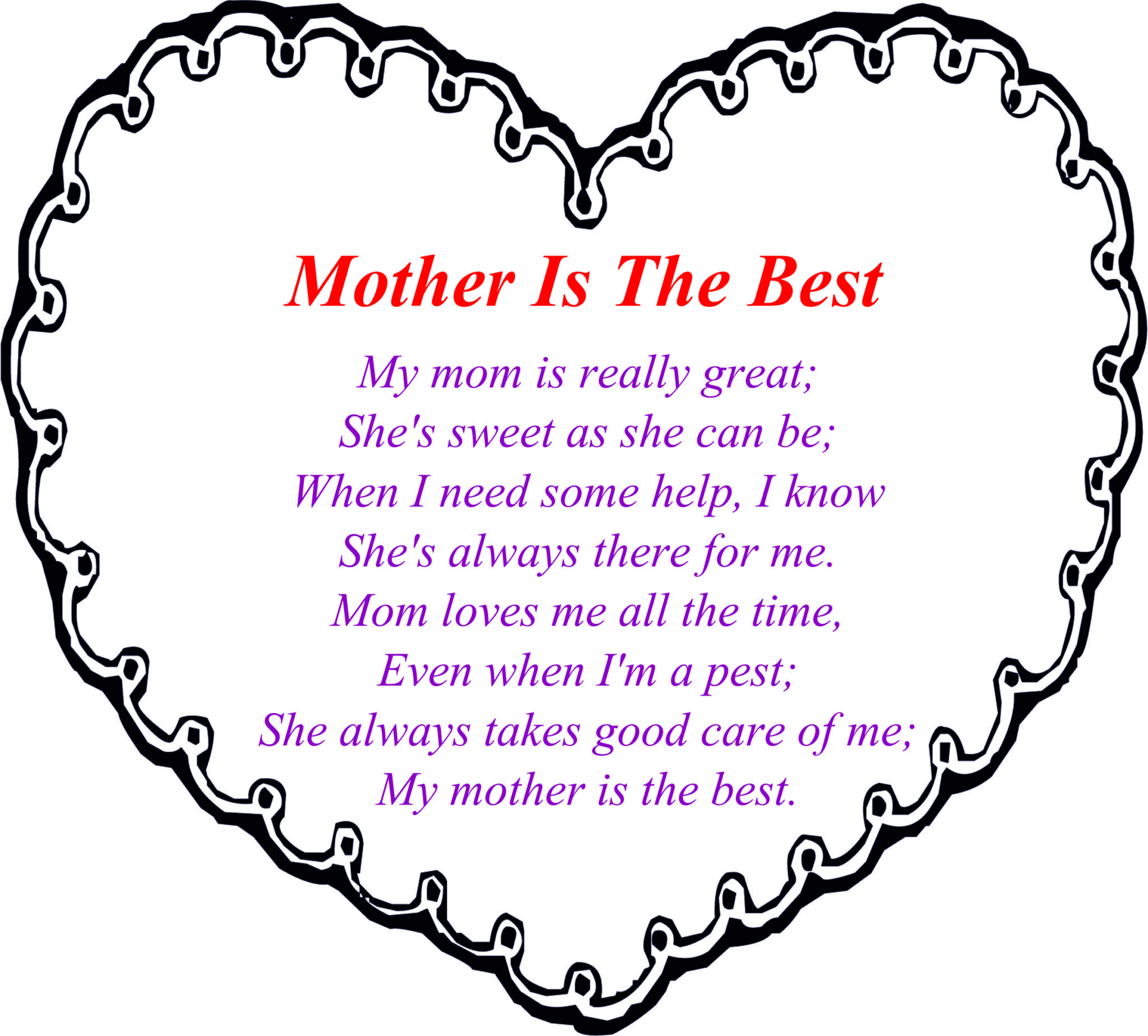 Poem Rhyming Words Mother