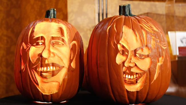 Obama carved pumpkin