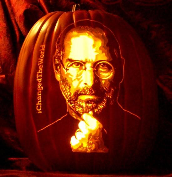 Pumpkin portraits Steve Jobs