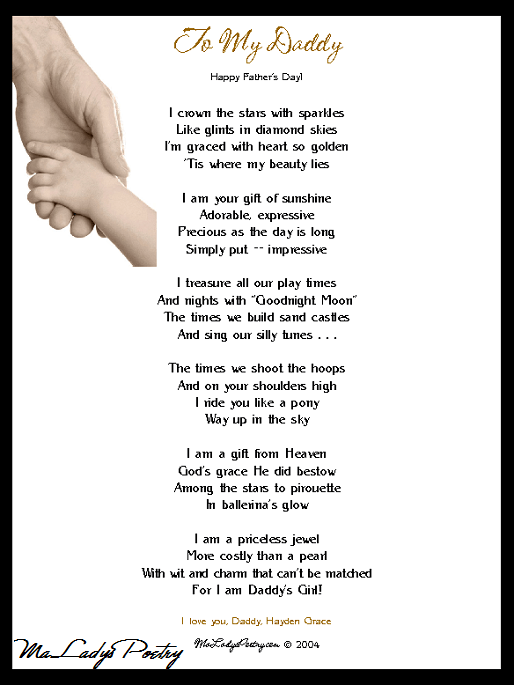 fathers day poem from kid