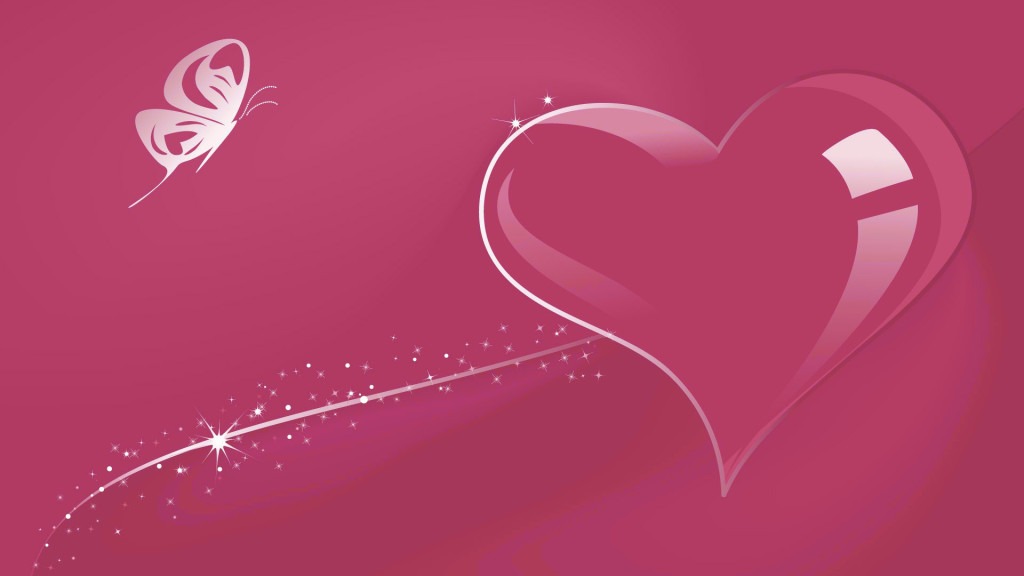 Butterfly heart Pink Wallpaper