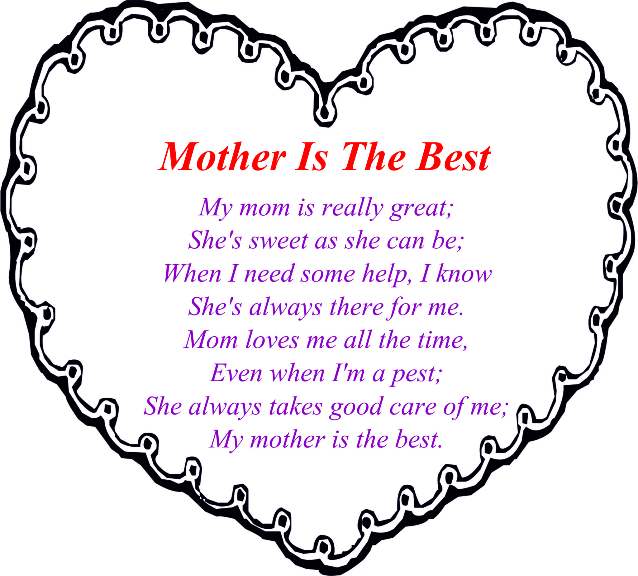Mother is the Best poem.