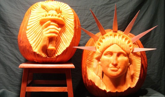 Liberty Statue Halloween Pumpkin