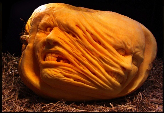 funky carved pumpkin