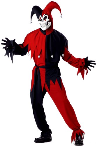 Red Evil Jester Halloween Costume