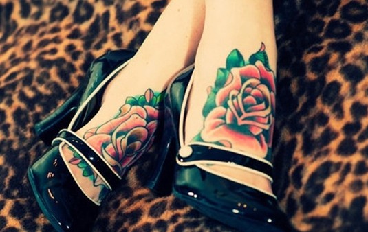 Coloured Foot Tattoo