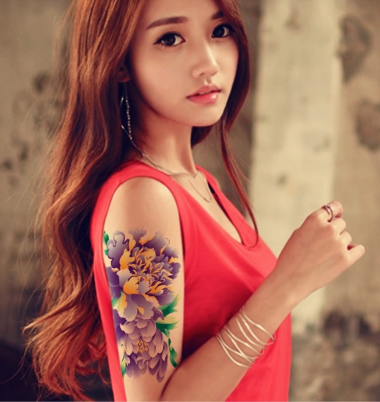 Purple arm tattoos for girls