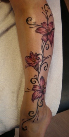 Flower Leg Tattoo