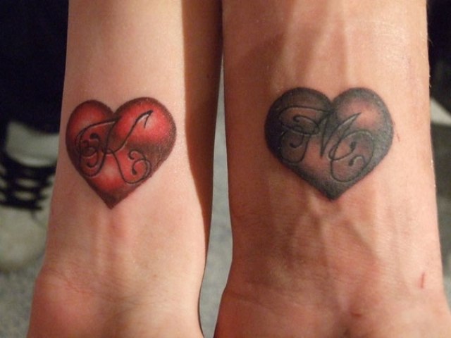 Hearts pair tattoo