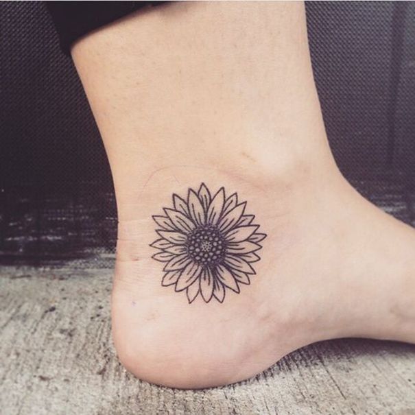 Sunflower Leg Tattoo