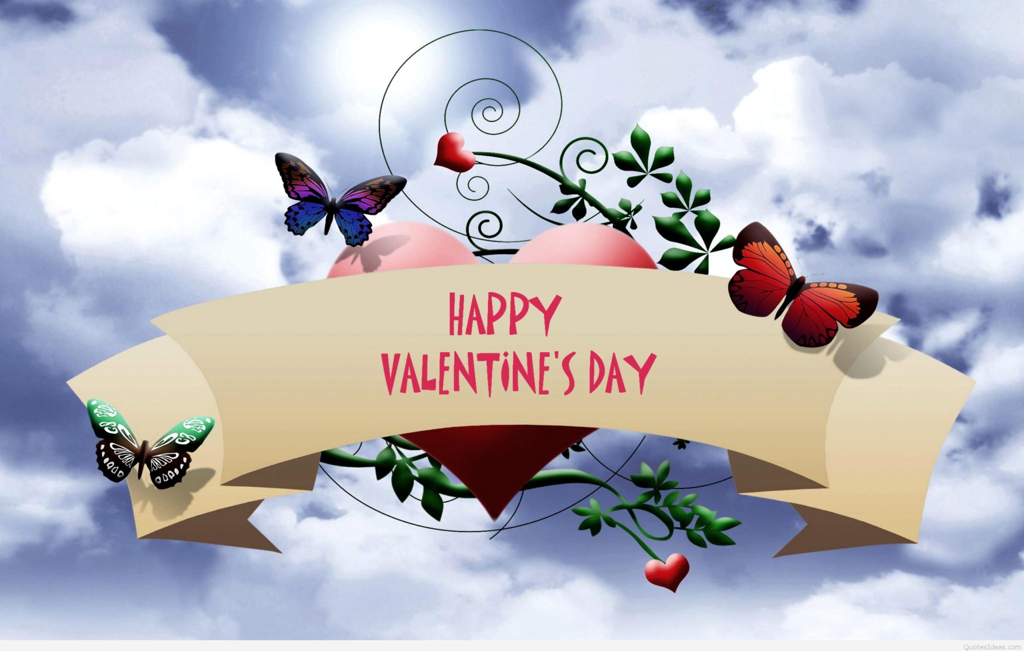 Happy Valentines Day wallpaper butterfly