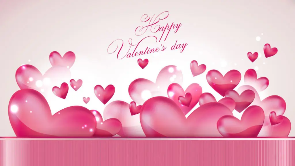 Happy Valentines Day wallpaper pink hearts