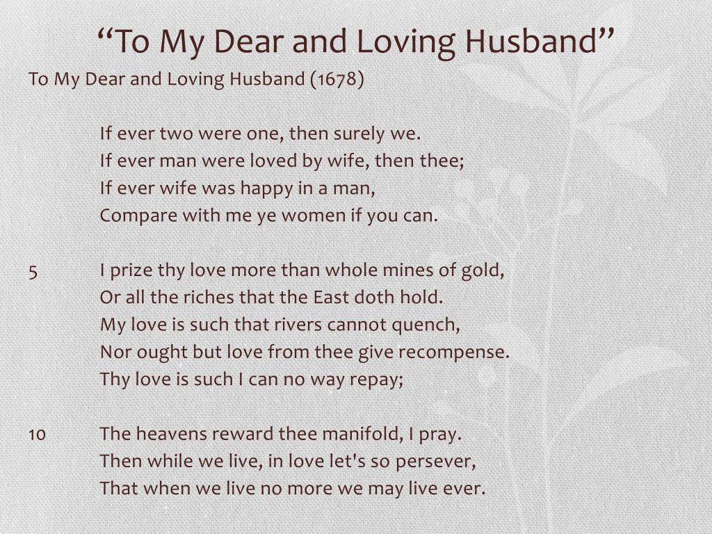 anna bradstreet to my dear and loving husband love poem.