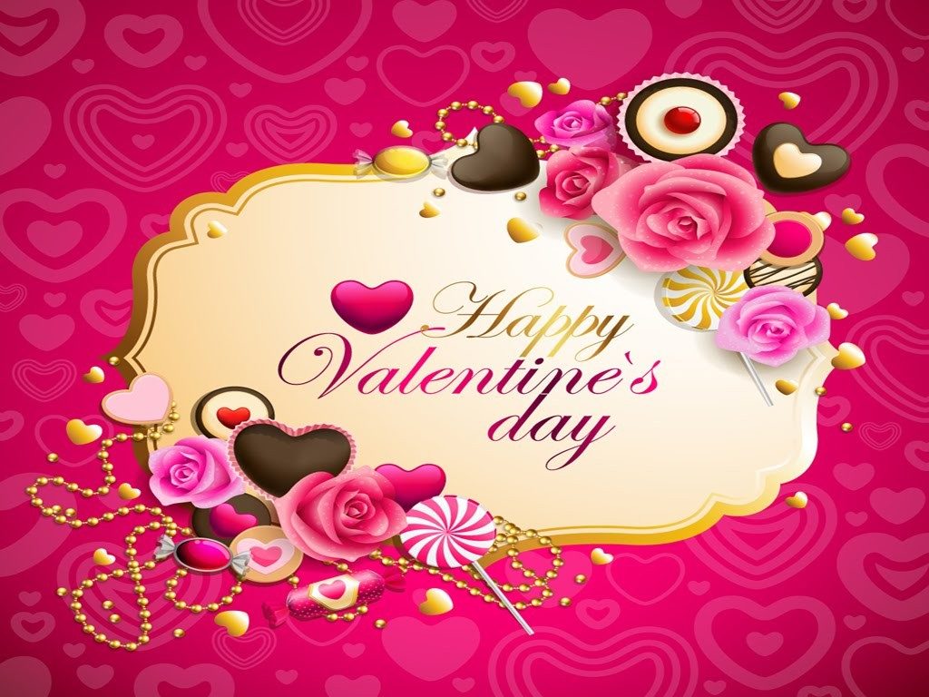 happy valentines day pink wallpaper