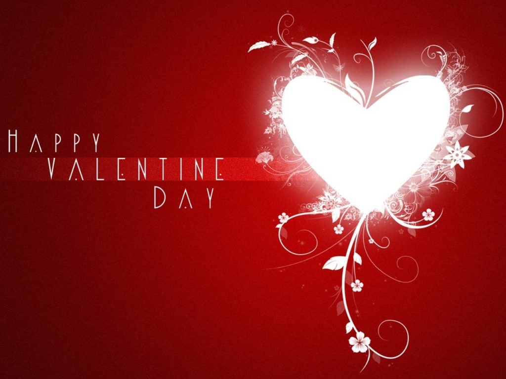 happy valentines day white wallpaper