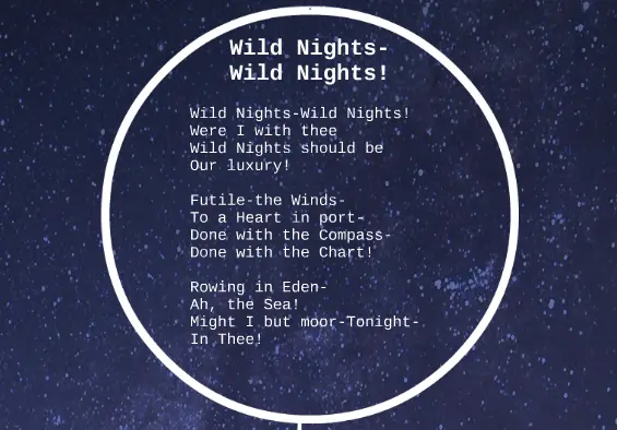 wild nights emily dickinson