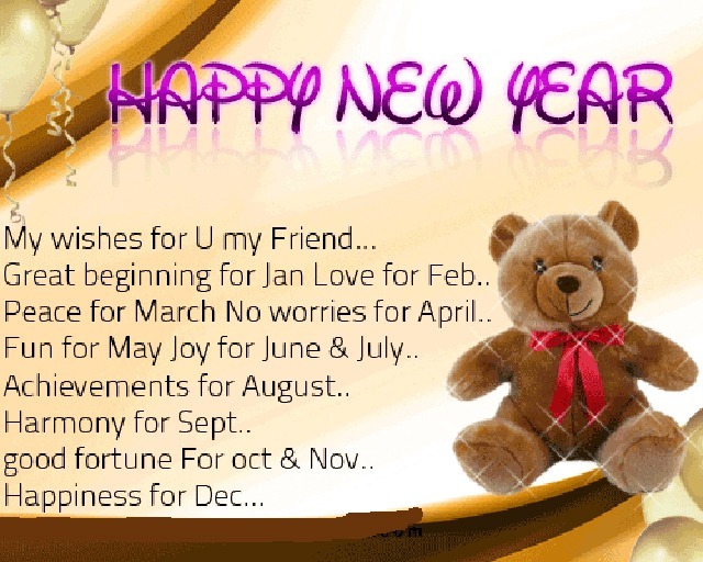 new year wish bear card