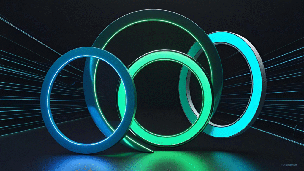 Tech-inspired glowing rings