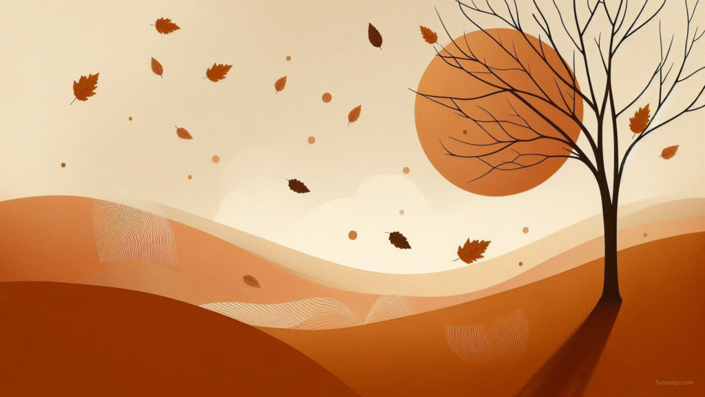 falling leaves minimalist wallpaper featuring