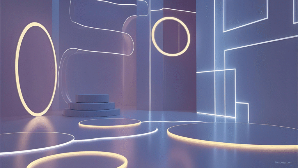 glowing rings minimalist wallpaper