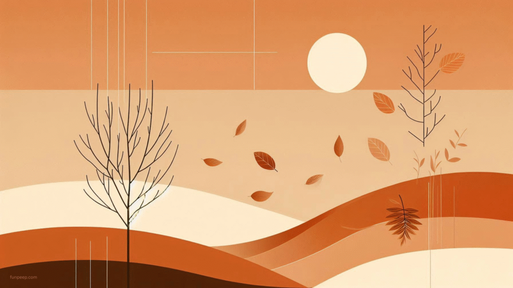 minimalist autumn-themed desktop wallpaper